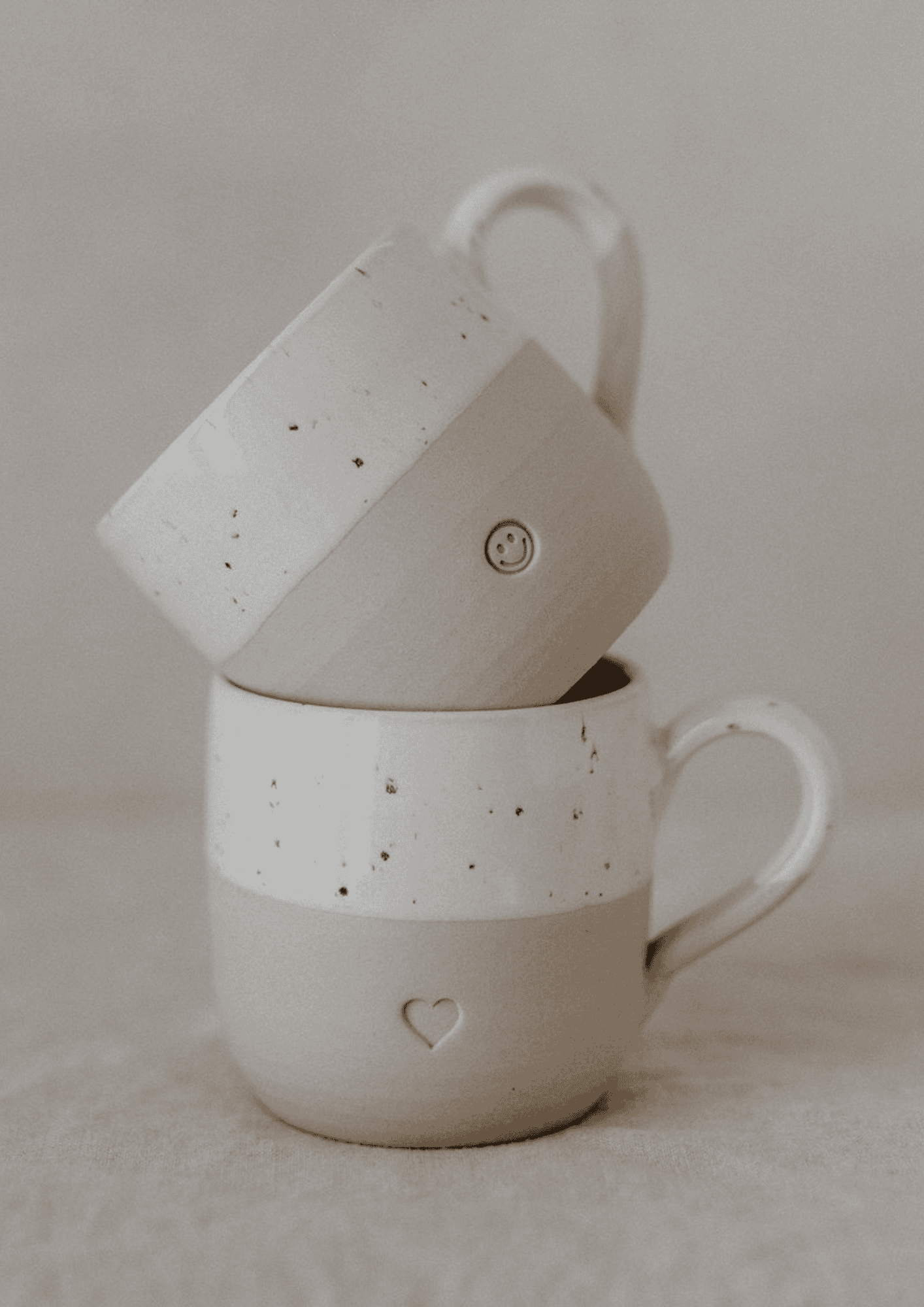 Henkeltasse "Smiley" | weiß/creme | EULENSCHNITT - Bild 2
